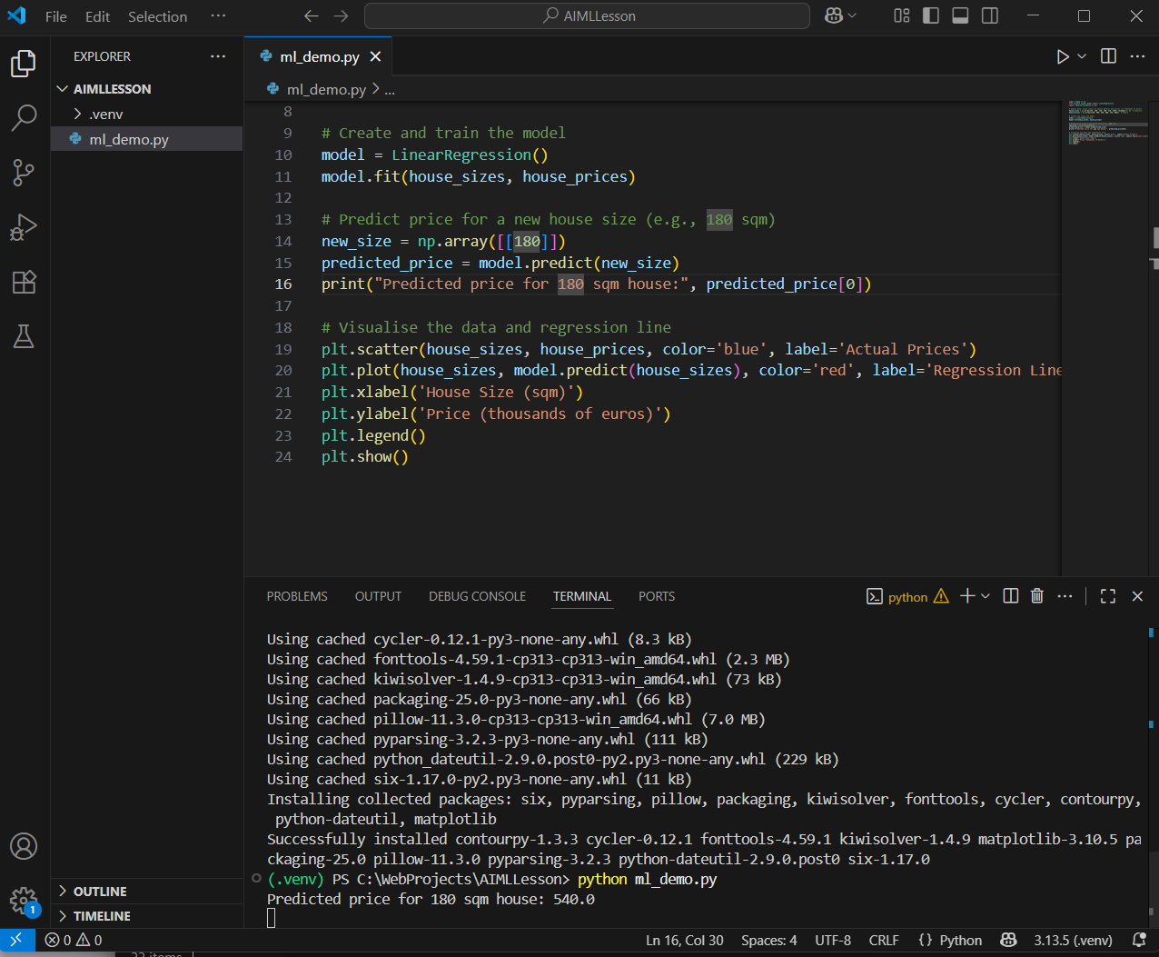 Writing the Python