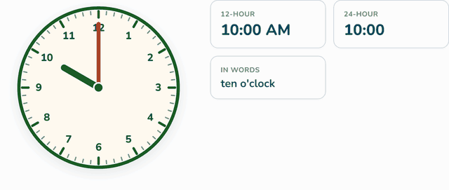 Telling the time